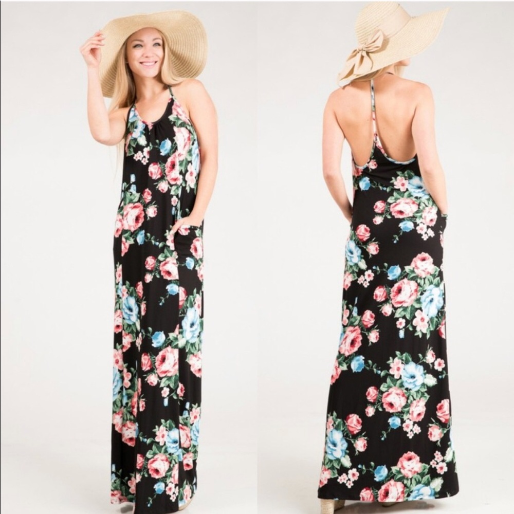 ✨Last One‼️ NEW Maxi Dress T-strap back with side pockets! - Picture 4 of 10